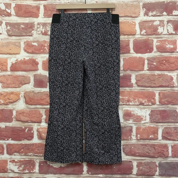 Soho Pants Women's Small Black White Abstract Stretchy Pull On Wide Leg Cropped - Picture 4 of 11